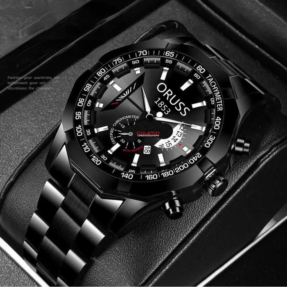 Luxury Black Men's Quartz Watch - New!